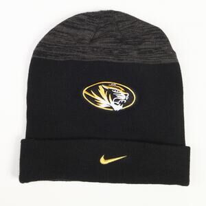 Nike NCAA Missouri Tigers Embroidered Logo Beanie Hat Black Gray Yellow